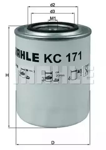 Фильтр топливный KC171 MAHLE