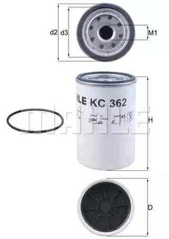 Топливный фильтр KC362D MAHLE