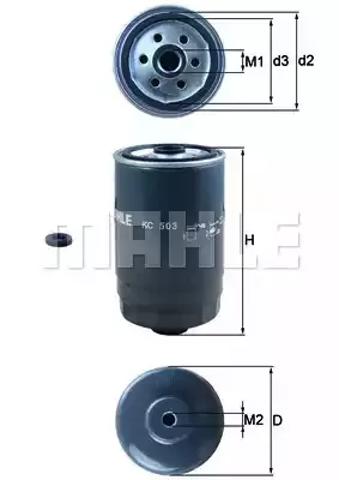 Фильтр топливный KC503D MAHLE