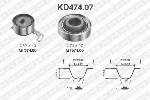 Ремень ГРМ, комплект KD47407 SNR