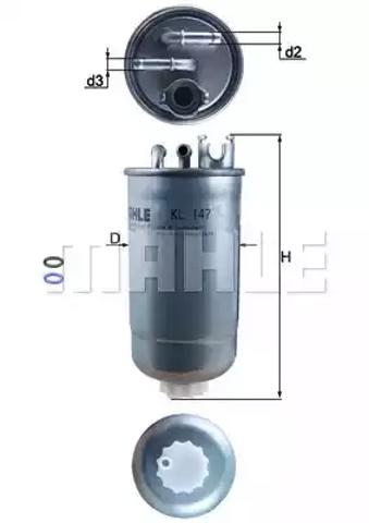MAHLE KL147D Фильтр топливный в наличии Харьков