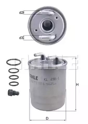 Фильтр тонкой очистки топлива KL4901D MAHLE