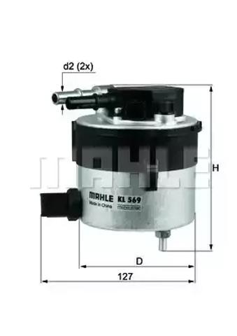 Фильтр тонкой очистки топлива KL569 MAHLE