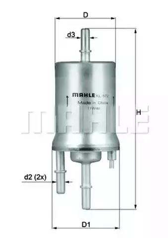 Фильтр топливный KL572 MAHLE