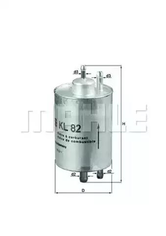 Фильтр тонкой очистки топлива KL82 MAHLE