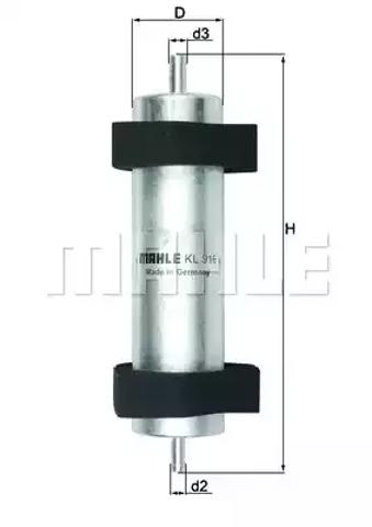 Фильтр тонкой очистки топлива KL916 MAHLE
