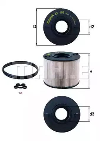 Топливный фильтр KX192D MAHLE