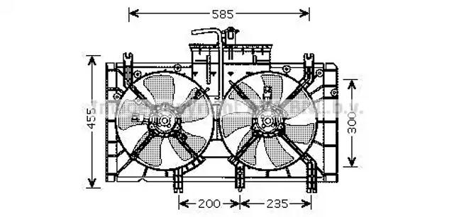 Диффузор радиатора охлаждения в сборе с мотором MZ7537 AVA