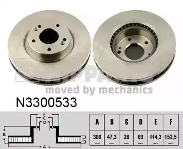 Диск тормозной передний N3300533 NIPPARTS