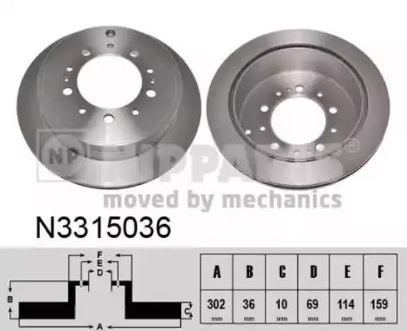 Задний дисковый тормоз N3315036 NIPPARTS