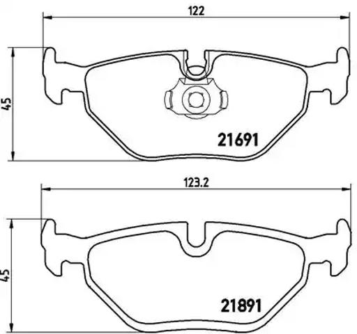 Комплект задних колодок P06023 BREMBO