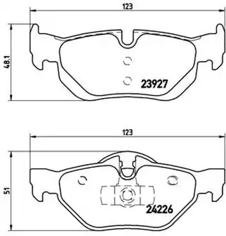 Комплект задних колодок P06038 BREMBO