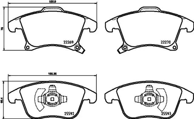 Колодки тормозные передние дисковые P24173 BREMBO