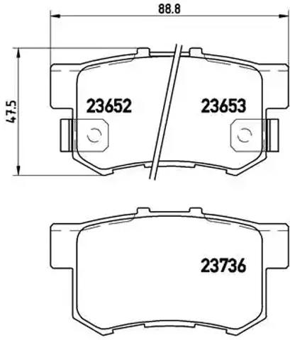 Задние дисковые колодки P28039 BREMBO