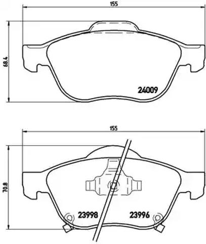 Колодки тормозные передние дисковые P83043 BREMBO
