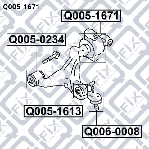 Сайлентблок переднего нижнего рычага Q0051671 Q-FIX