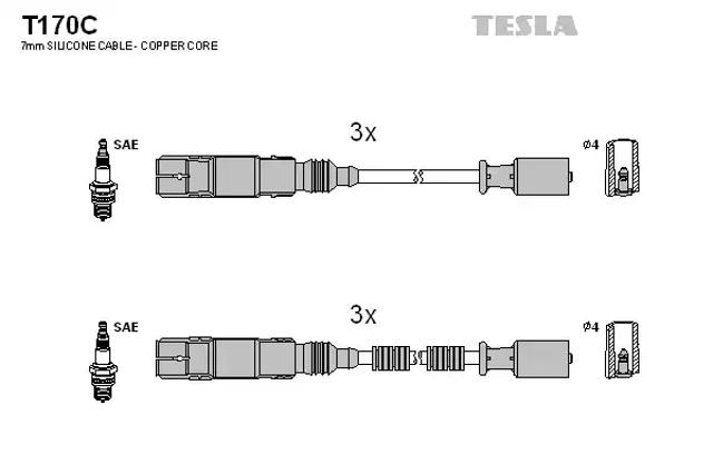 Провода высокого напряжения T170C TESLA