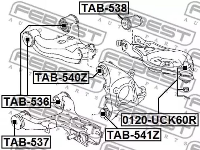 Сайлентблок заднего нижнего рычага TAB537 FEBEST