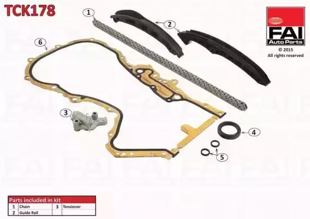 Цепь ГРМ, комплект TCK178 FAI