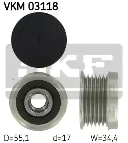 Шкив ремня генератора VKM03118 SKF