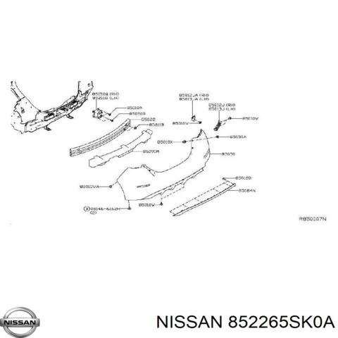 852265SK0A NISSAN Кронштейн бампера заднего правый купить в Львов