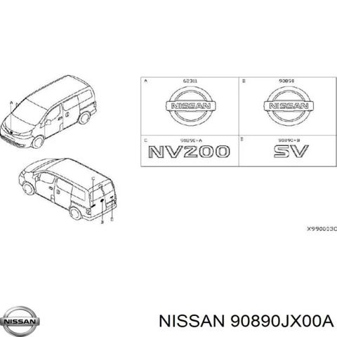 NISSAN 90890JX00A Эмблема крышки багажника (фирменный значок) в наличии Запорожье