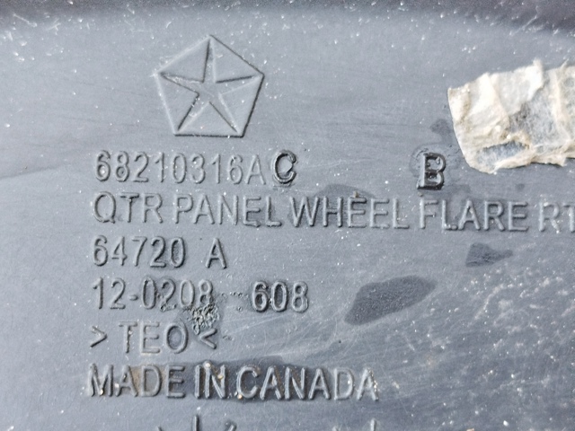 Расширитель задней арки колеса, правый 68210316AC CHRYSLER