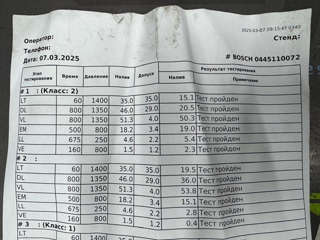 MERCEDES 0445110072 Топливные форсунки в наличии Запорожье