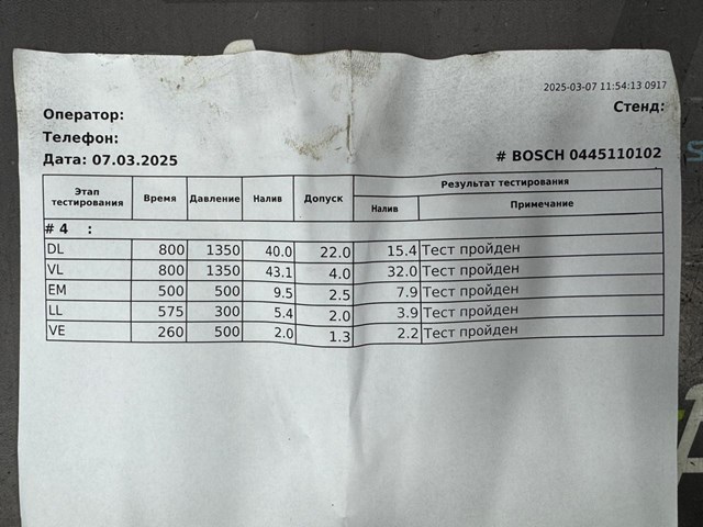 RENAULT 0445110102 Топливные форсунки в наличии Кривой Рог