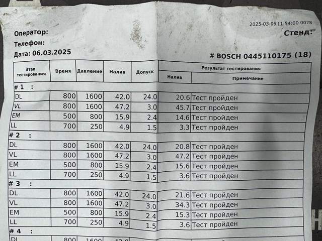 0445110175 Топливные форсунки купить Одесса