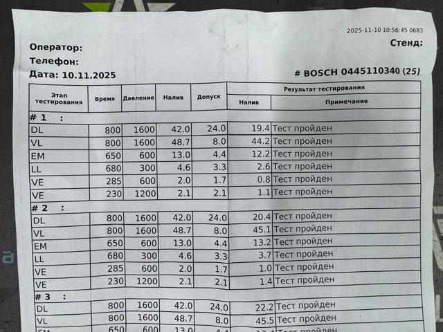 PEUGEOT 0445110340 Топливные форсунки в наличии Кривой Рог