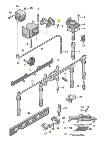 06A903103 VAG Наконечник свечи зажигания купить в Каменское