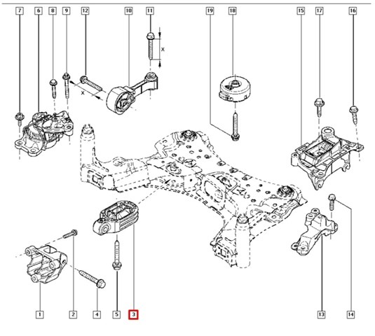 RENAULT 112380005R Задняя опора двигателя в наличии Винница