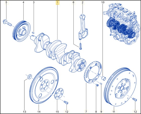 122011VA0A RENAULT Коленвал купить в Кривой Рог