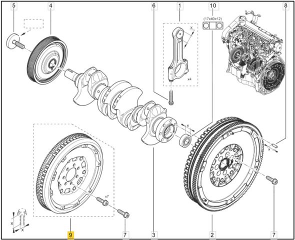 123005236R RENAULT Маховик двигателя купить в Полтава