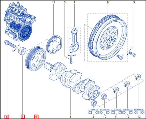 RENAULT 123034219R Шкив коленвала в наличии Винница