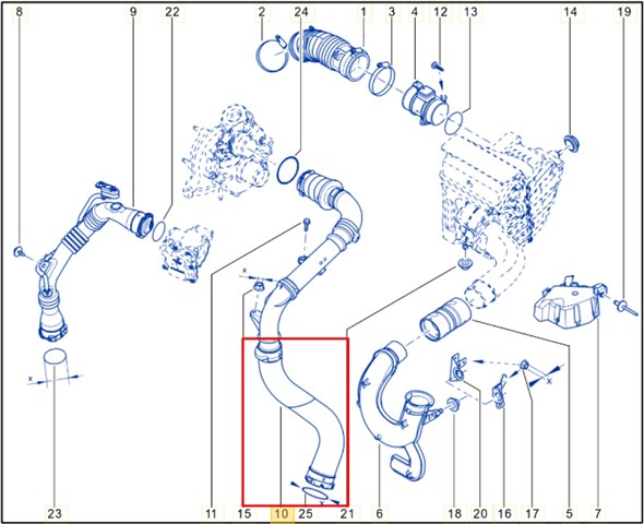 144605705R RENAULT Шланг (патрубок) интеркуллера купить в Ровно