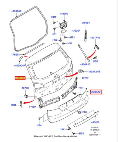 FORD 1470572 Дверь задняя (багажная 3/5-я (ляда) в наличии Ирпень