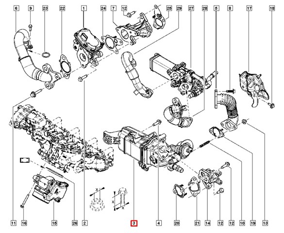 RENAULT 147353457R Радиатор системы EGR в наличии Павлоград