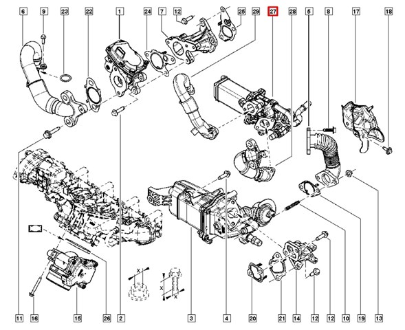 147355889R RENAULT Радиатор системы EGR рециркуляции выхлопных газов купить в Ирпень