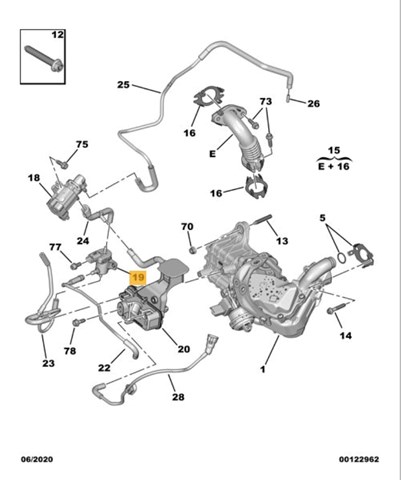 1618HR PEUGEOT Клапан соленоид регулирования заслонки EGR купить в Черкассы