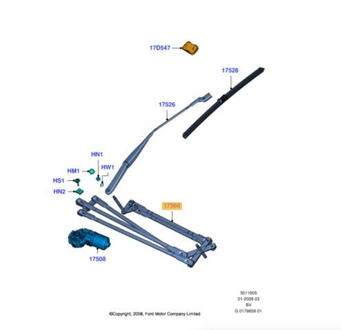 Трапеция стеклоочистителя 1695473 FORD