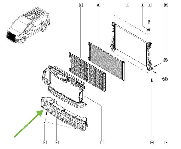 214772888R RENAULT Диффузор интеркуллера купить в Ирпень