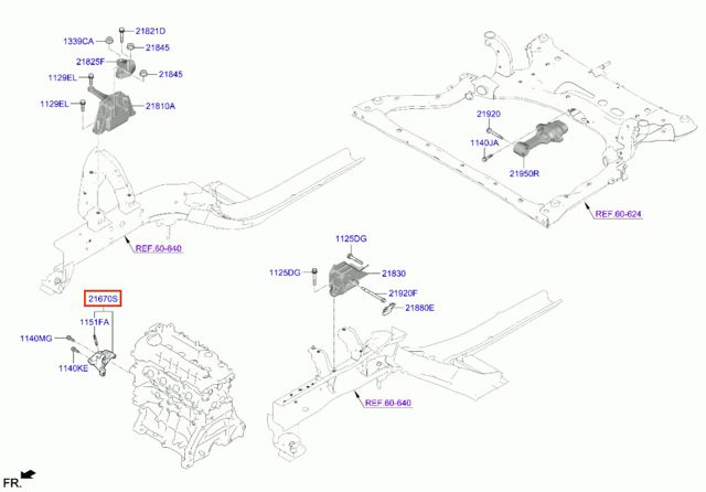 HYUNDAI 2167003HA1 Кронштейн подушки (опоры) двигателя правой в наличии Запорожье