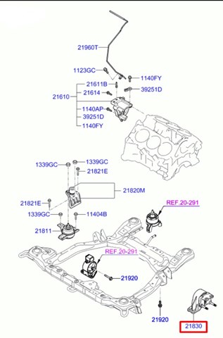 218302B400 HYUNDAI Левая подушка двигателя купить в Тернополь