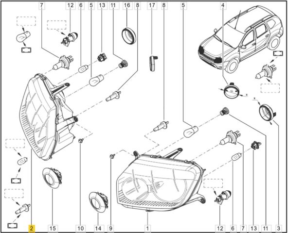 Фара основная правая 260100156R RENAULT
