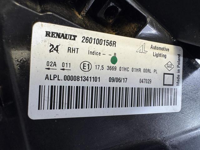 RENAULT 260100156R Фара правая в наличии Чернигов