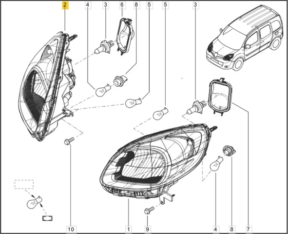 RENAULT 260109958R Правая фара в наличии Ужгород