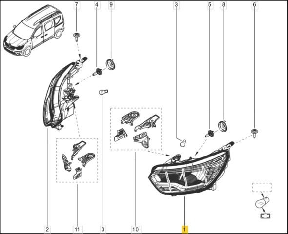 RENAULT 260605755R Фара левая в наличии Украина