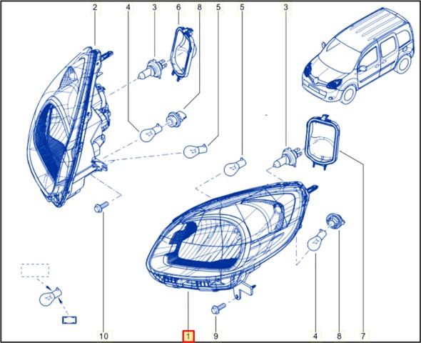 260607949R RENAULT Левая фара купить в Черкассы